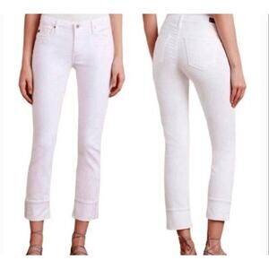 AG Adriano Goldshmied the Stevie Cuff White Low Rise Jeans size 29